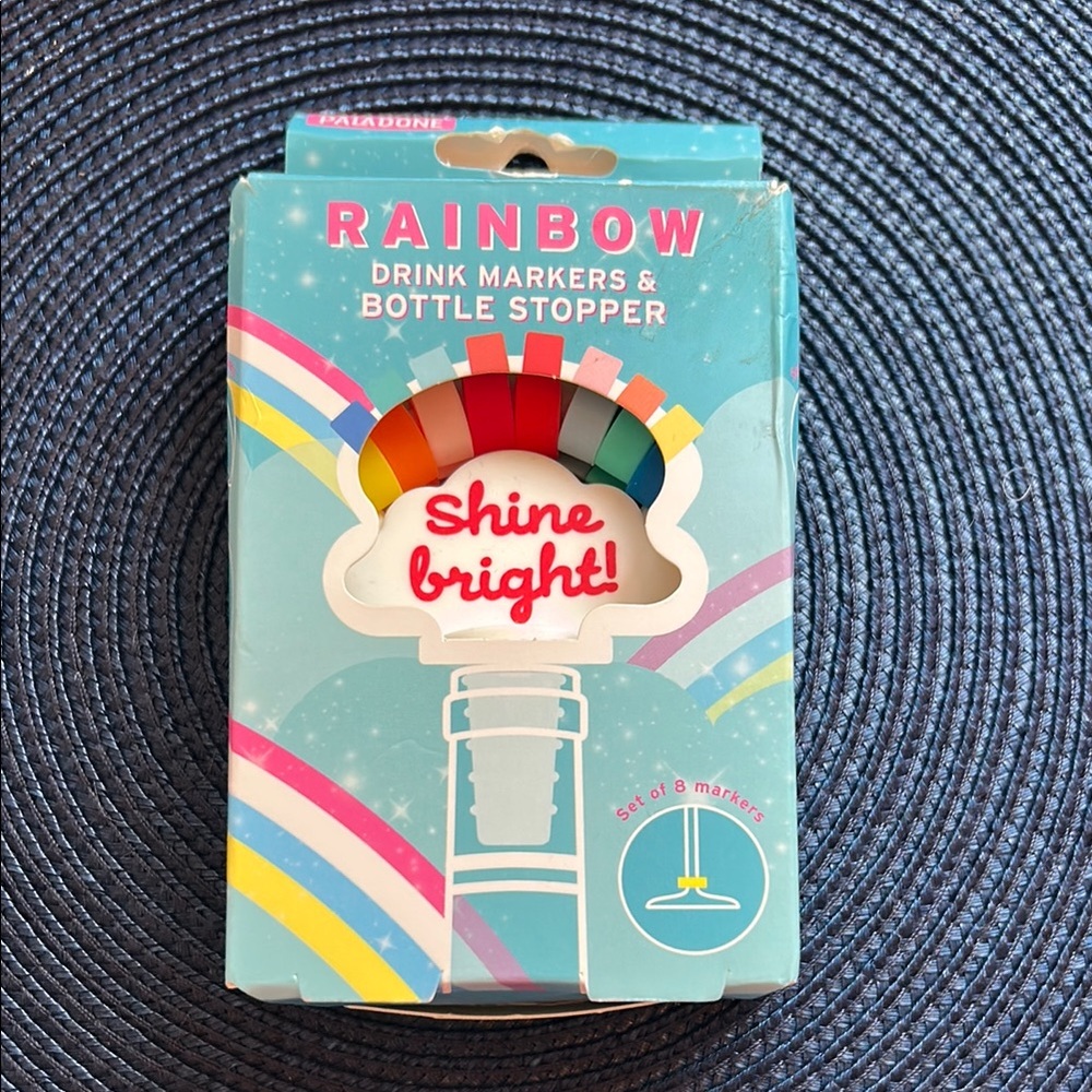 New! Drink markers bottle stopper set 🌈☁️ Rainbow
